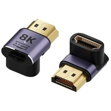 8K 60Hz HDMI Angled Adapter 2 Pack, Up and Down 90 270 Right Angle HDMI 2...