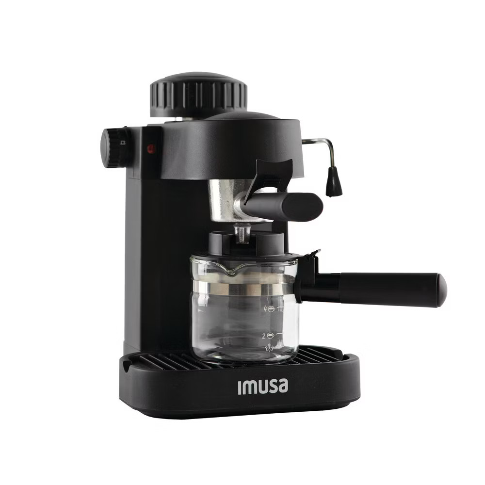 IMUSA Black 800W Manual Espresso & Cappuccino Maker