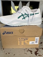 ASICS  Women's Gel-Resolution X Tennis Shoes in White/Pitch Green Size 11.5 New