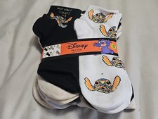 Disney Halloween STITCH 10 Pairs Ankle Socks SZ 6-12 NEW