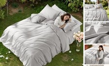 100 Linen Duvet Cover Set Size, Pure Natural French Flax Linen Queen Grey
