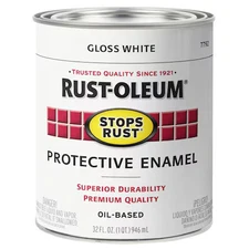 Rust-Oleum 7792502 Interior/Exterior Paint, Gloss, Oil Base, White, 1 Qt