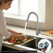 Stainless Steel Kitchen Faucet Sink Mixer Faucet 360    Rotating Single Handle