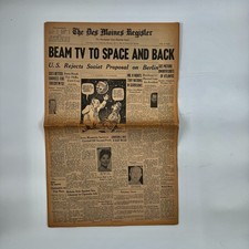 Vintage Beam US Launches TV Space July 11, 1962 Des Moines Register newspaper