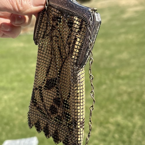 Art Deco Whiting Davis Mesh Emaille Handtasche Abendtasche 20er Jahre Vintage - Bild 18 von 18