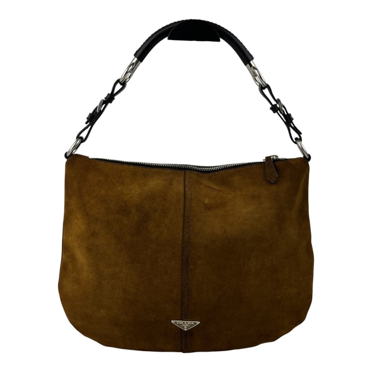 PRADA Handbag Shoulder Bag Brown Suede Vintage Women's Used