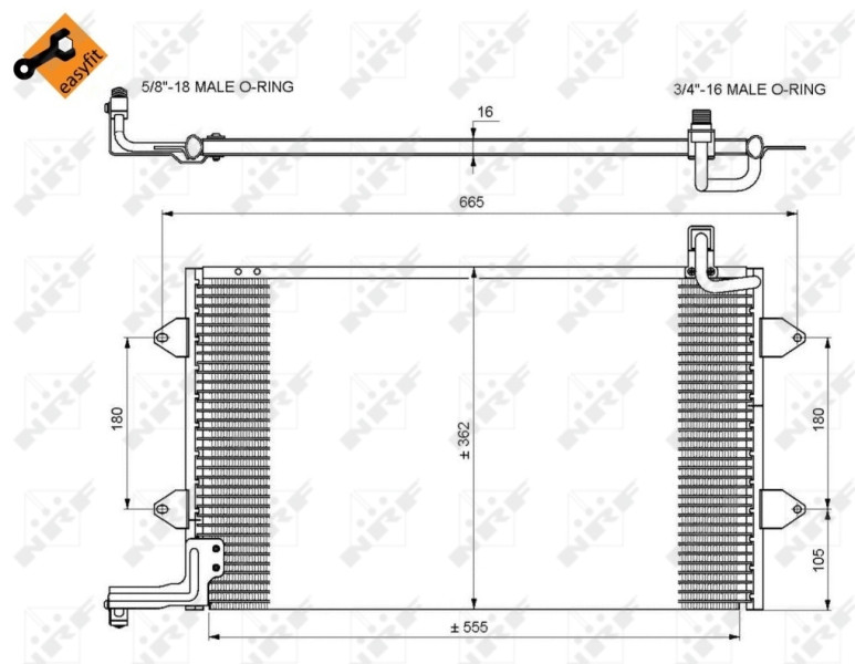 NRF 35584 Condenser, air conditioning for VW