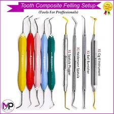 Dental Composite Kit PK Thomas Style Silicone Handle Set with Scalers Carvers