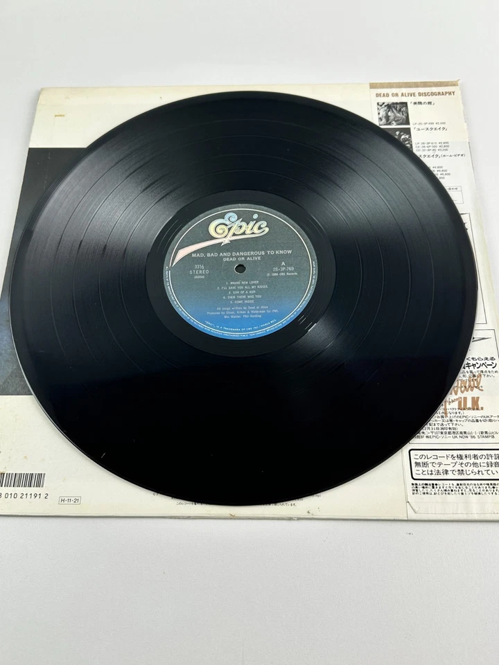 Dead Or Alive – Mad, Bad And Dangerous To Know Japan LP 1986 Epic 28·3P-769 OBI - Image 4 of 4