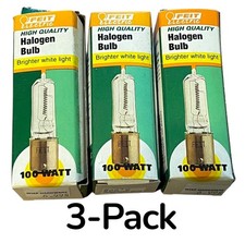 Feit Electric Q100/CL/DC 100W Halogen Lamp Brighter White 3-Pack Nos