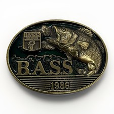 Bass Anglers Limited Edition Bass Members Belt Buckle Vintage 1986 Brass
