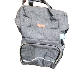 AFBP Sydney Breast Pump Backpack Diaper Bag Grey Gold Hardware Gently Used