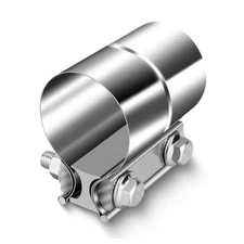 2 Inch Lap Joint Exhaust Clamp, Stainless Steel, Silver 2in