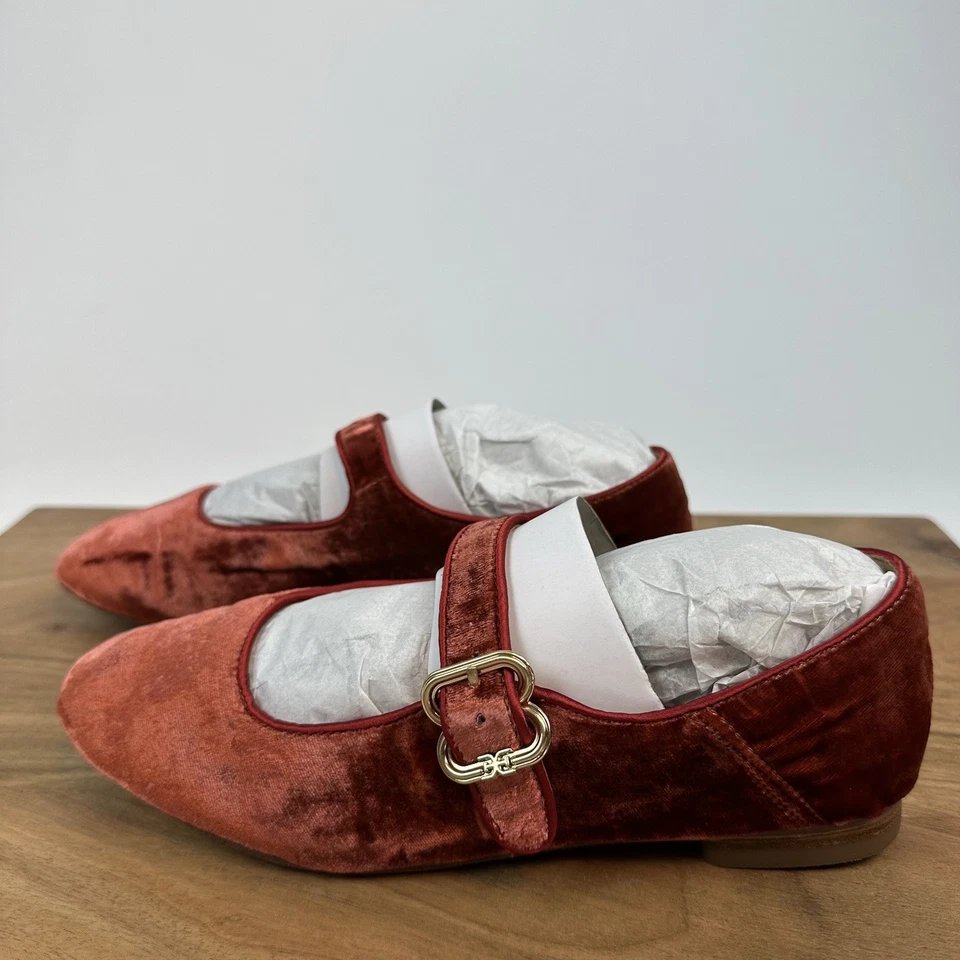 Nuevos Zapatos Mary Jane Big Kids Sam Edelman Michaela Canyon Naranja Terciopelo Talla 3 Y Foto 4 de 4