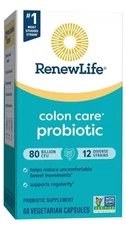 Renew Life Ultimate Flora Colon Care Probiotic 80 Billion - 60 Caps - Exp 12/26