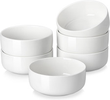 24 OZ Cereal Bowls, Porcelain Soup Oatmeal Bowls Set of 6, Kitchen Ceramic Servi