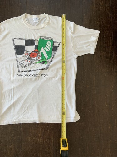 T-shirt vintage anni 80 TEE JAYS Singlestich 7UP promo vedi spot grafica divertente taglia XL - Foto 4 di 6
