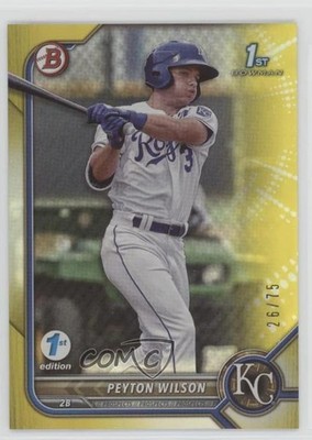 2022 Bowman 1st Edition Yellow Foil 26/75 Peyton Wilson #BPPF-85 0nr3