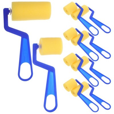  10 Mini-Farbroller   Schaumstoff-Farbroller mit Kunststoffgriff   Kleine