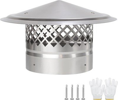 6 Inch Chimney Cap,Cone Top Cap 6 inch Cap-Rhombic Screen 