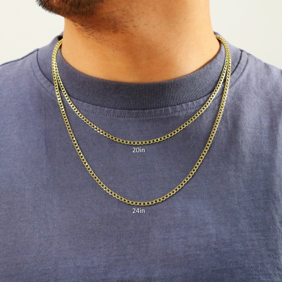 Mm Cuban Link Chain 14k Solid Gold Miabella 18K Gold Over