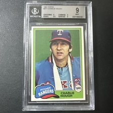 1981 Topps - Rangers Charlie Hough #371 BGS 9 (1st Rangers Card)