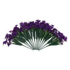 16 Bundles Artificial Flowers Purple Outdoor Plant No Fade Fake Flowers NEW