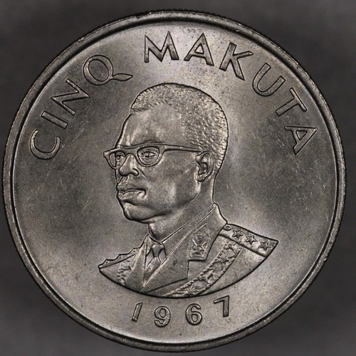 1967 Congo 5 Makuta Uncirculated