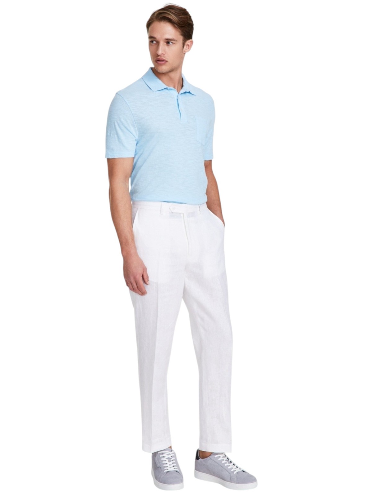 Nautica Mens Modern fit Dress Pants 34 32 White Solid Stretch 5590₽