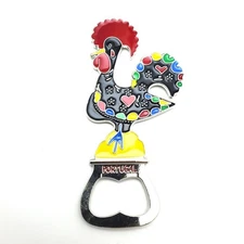Portugal Metal Bottle Opener Fridge Magnet Barcelos Rooster Travel Souvenir Gift
