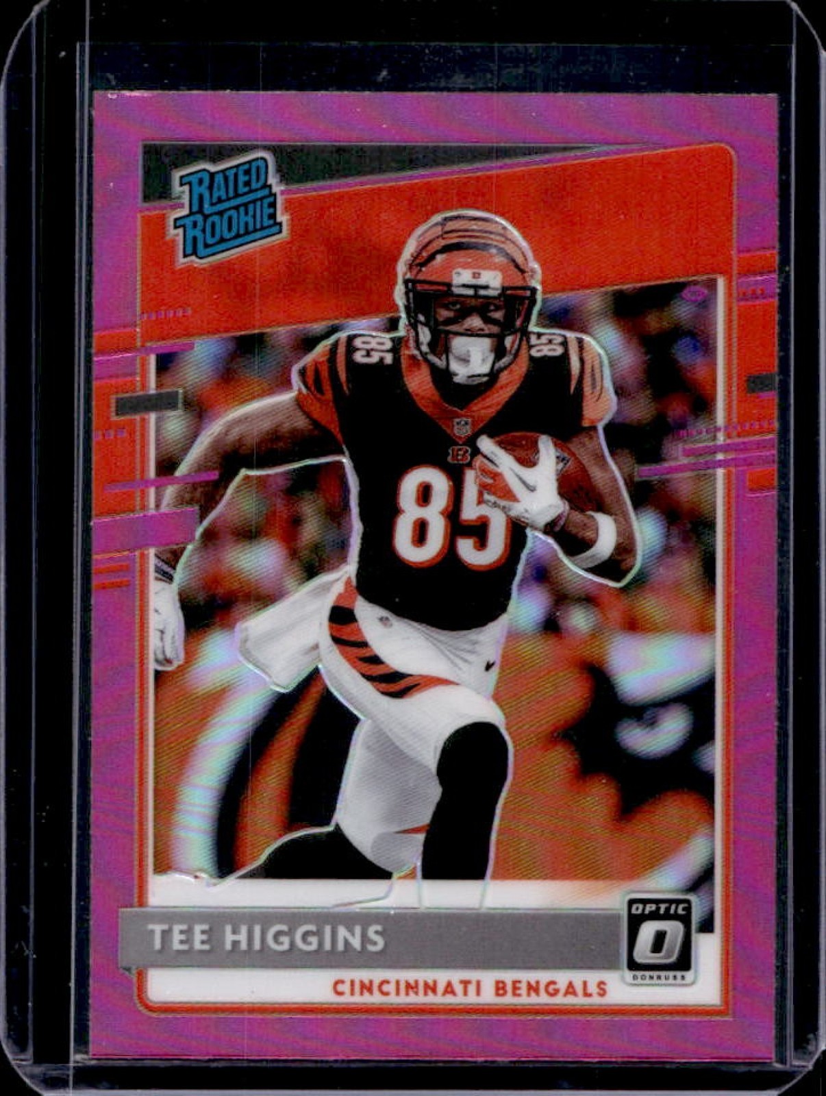 2020 Donruss Optic Tee Higgins Pink Prizm Rookie RC #160 Bengals