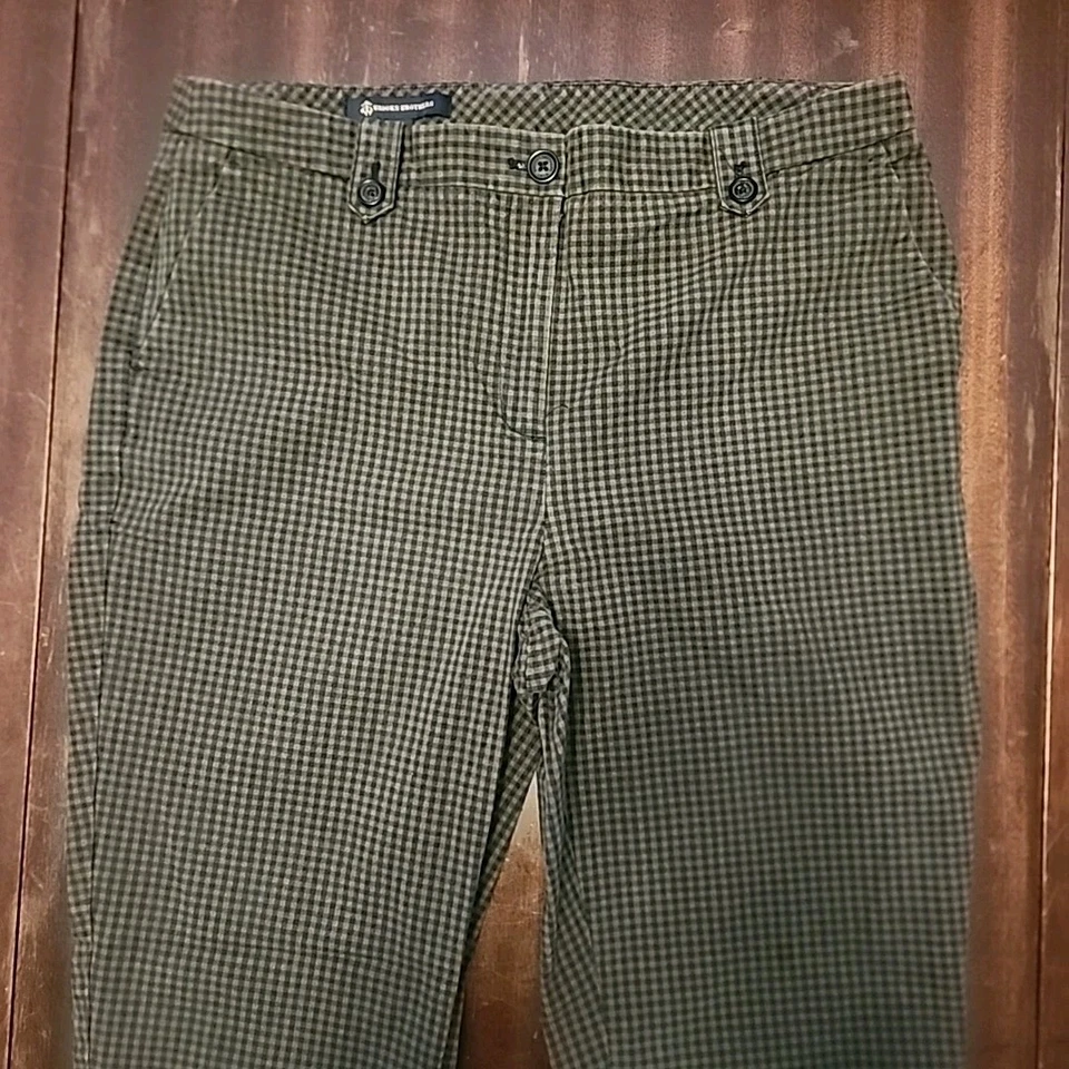 Brooks Brothers Gingham Pants Yellow/Blue Straight Tailored Trouser 10 Checkered - Image 2 of 4