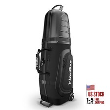 Golf Travel Bag for Airlines: Hard Case Top, Waterproof Zippers, Midnight Black
