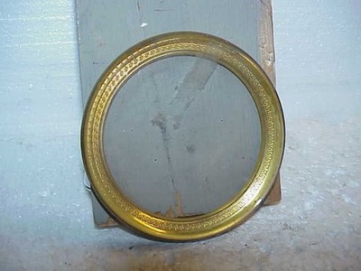 Used 4 9/16 Inch Heavy Cast Clock Bezel with Flat Beveled Glass parts repair U