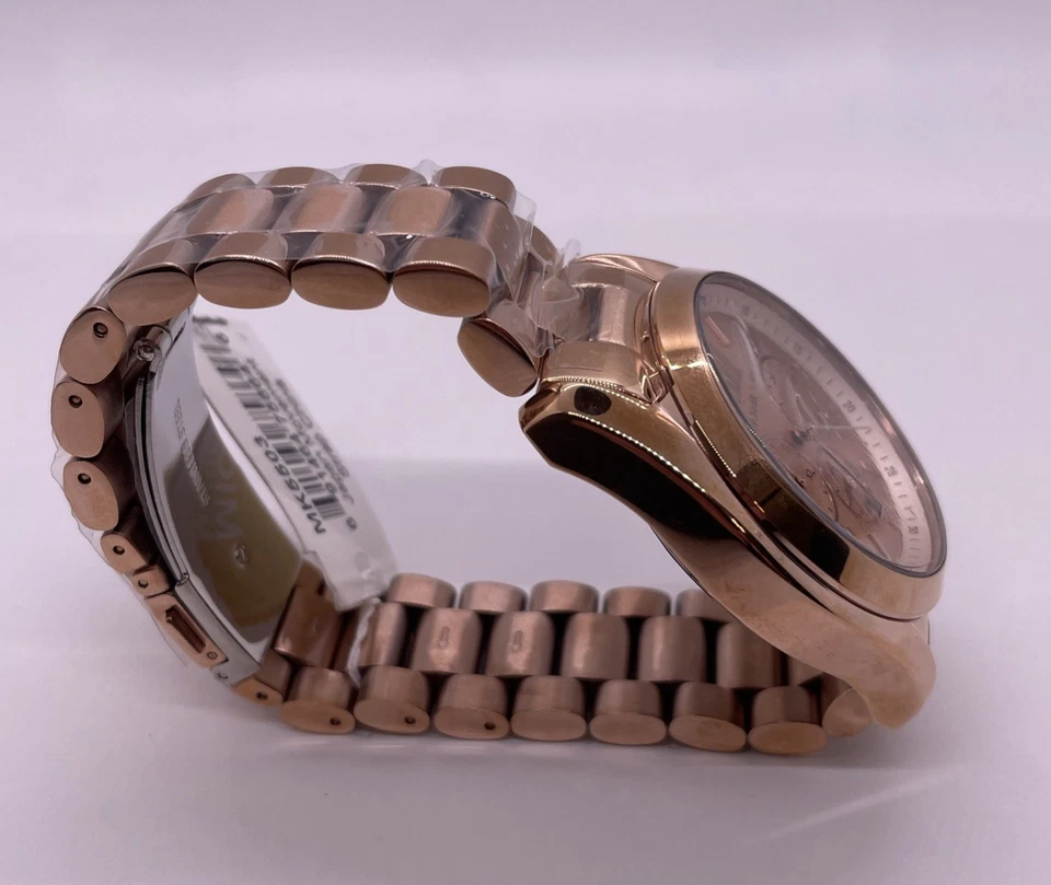 Relógio feminino Michael Kors MK5503 Bradshaw cronógrafo ouro rosa aço inoxidável - Imagem 4 de 4