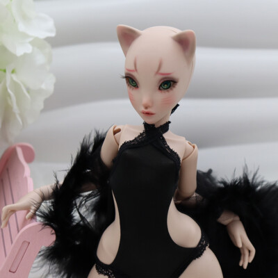 1/4 BJD Female Resin Ball Jointed Doll Face Makeup Eye Clothes Set Birthday Gift
