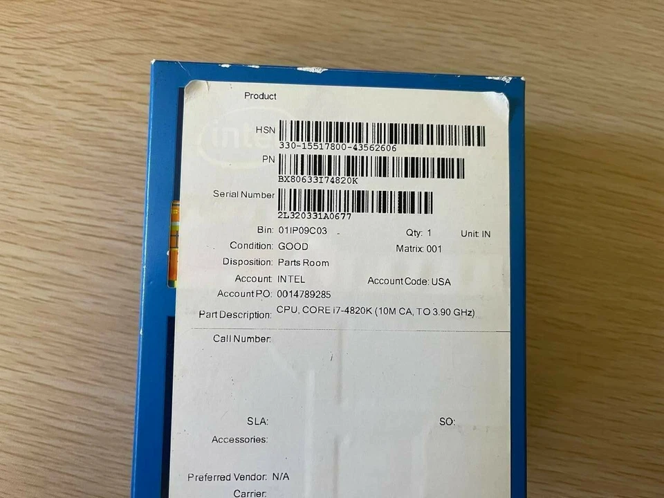 Intel i7-4820K FCLGA2011 3.70 GHz 64 bit Processor 10MB Cache Brand New - Image 3 of 4