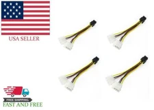 LOT OF 4 Dual Molex 4 pin to 6 pin PCI-E Express adapter power cable Video Card
