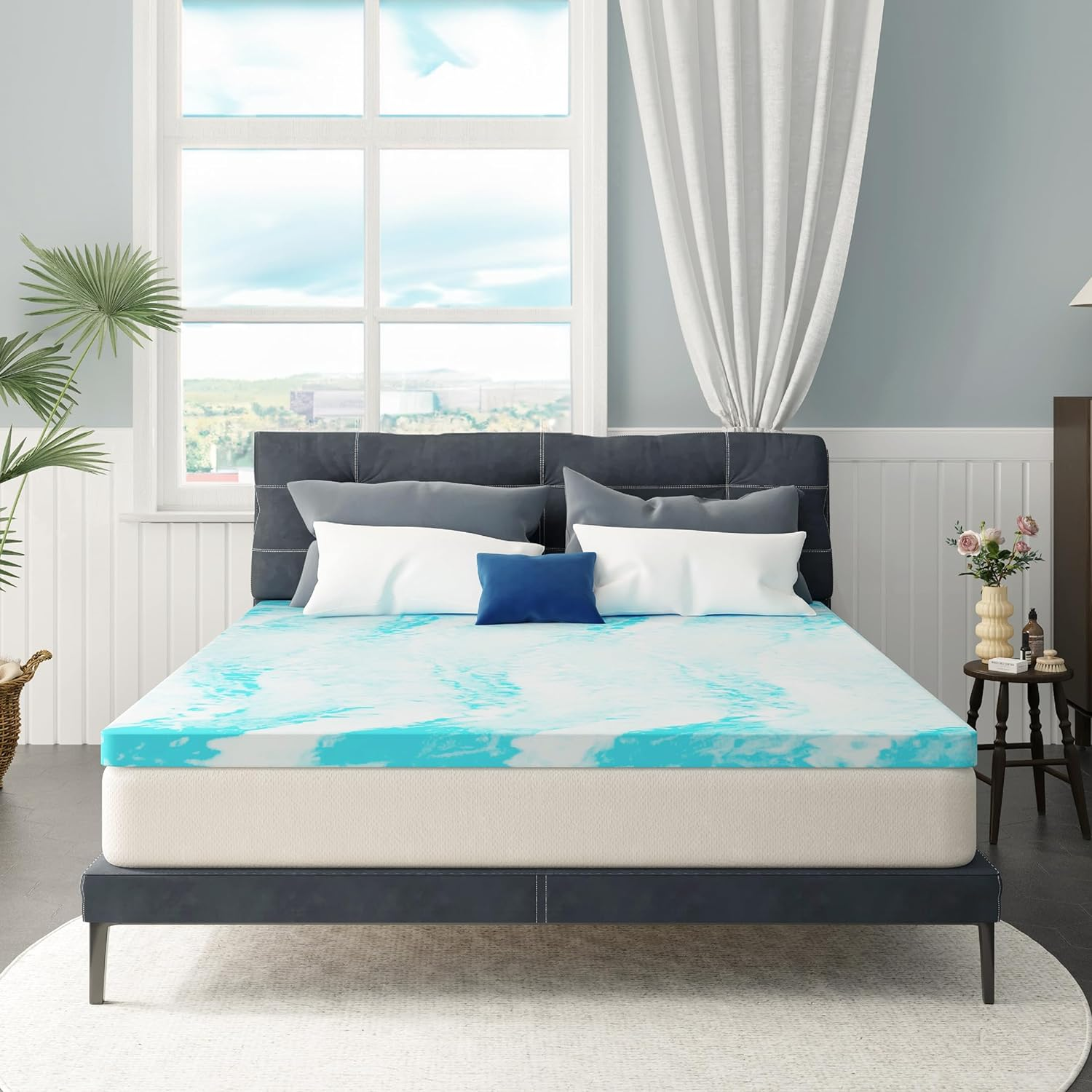 Twin Mattress Topper 3 Inch Memory Foam Mattress Topper with Gel Infusion, Cooli