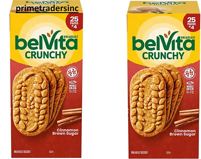 2 Pk belVita Cinnamon Brown Sugar Breakfast Biscuits, 25 pk.,4 biscuits per pack
