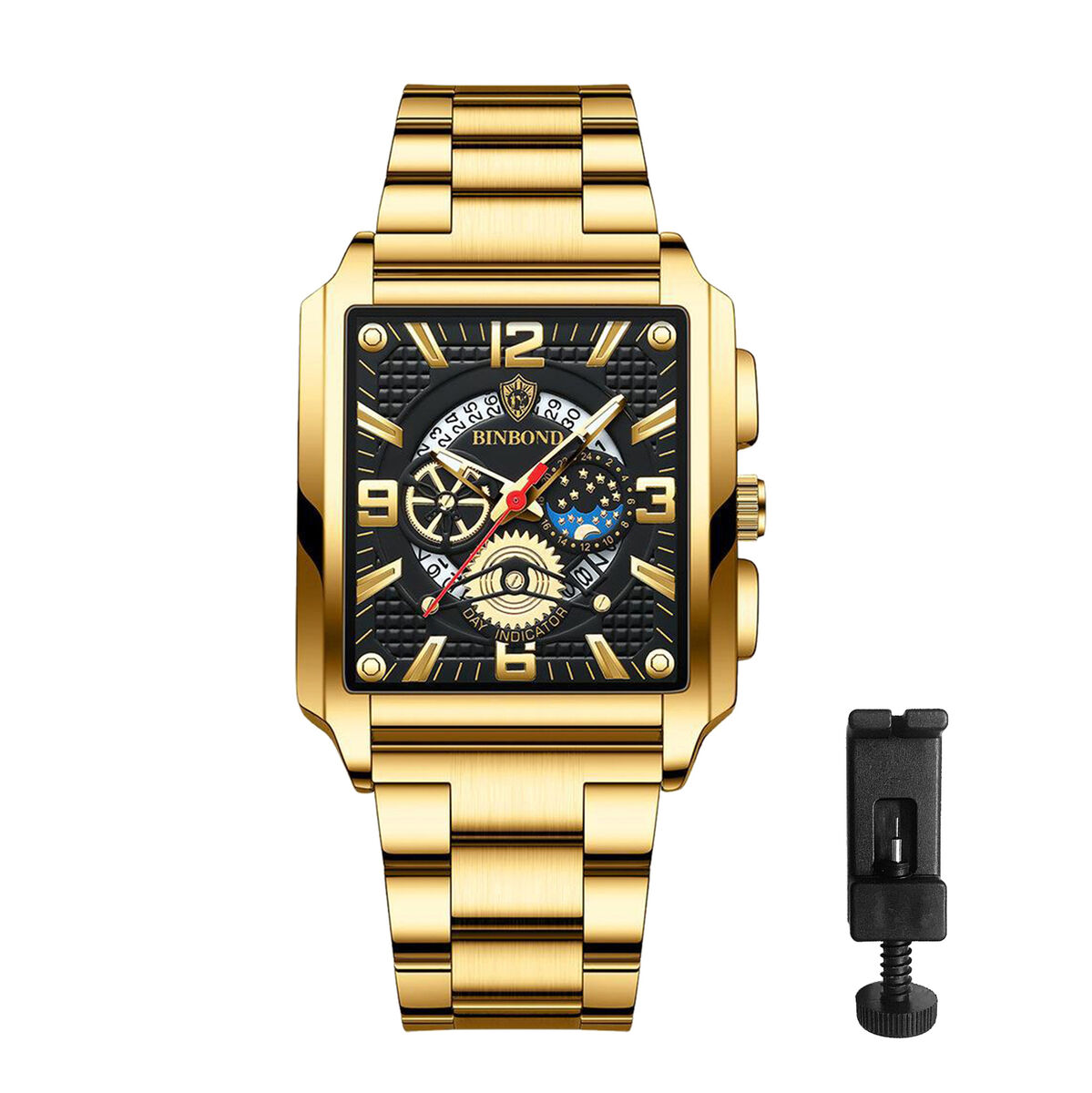 Men Luxury Business Squre Quartz Wrist Watch Stainless Steel Men Luxury Business Squre Quartz Wrist Watch Stainless Steel