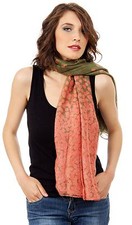 Women's Fashion Two Tone Polka Dots Wrap Green/Orange Scarves Wraps