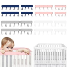 4Pcs Baby Crib Rail Cover Protector Safe Teething Guard Wrap for Standard Crib