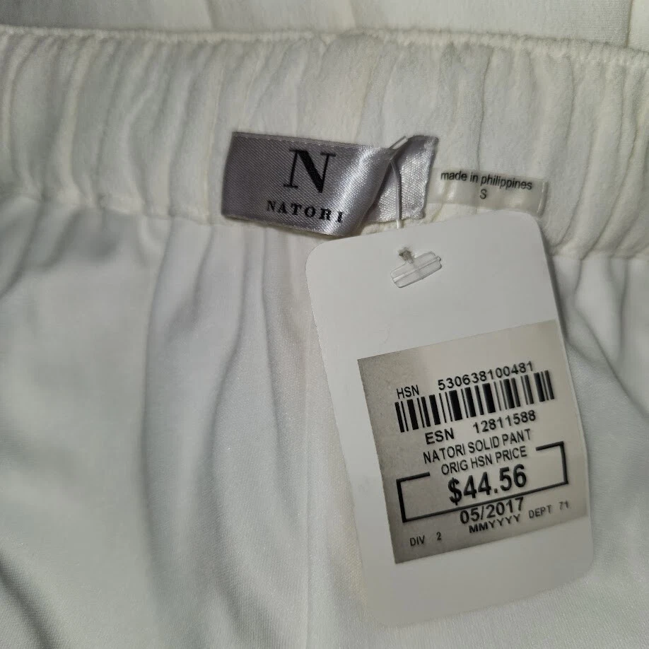 Nova Calça Crepe Feminina Natori Perna Larga Flowy Marfim Tamanho Pequeno - Imagem 3 de 4