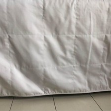King Size Cotton Quilted Bedskirt Valance White Split Corner NEW