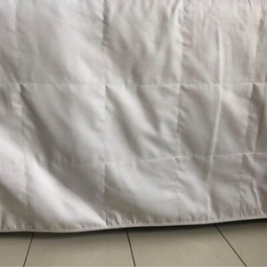 King Size Cotton Quilted Bedskirt Valance White Split Corner NEW
