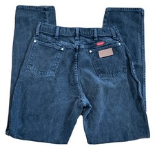 VTG Wrangler Denim Jeans Black 80s 90s 31x34 Womens Classic Straight Leg