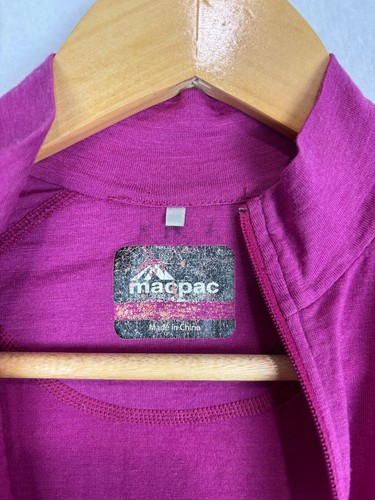 Macpac Womens Merino Wool Top Long Sleeve Zip Pink Jacket Size S - Picture 9 of 11