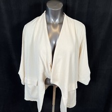 Lush Open Blazer Jacket Open Shawl Collar Natural Cream Size Medium Nwt