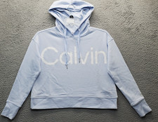 Calvin Klein Performance Hoodie Womens XS Multi Spell Out Drawstring Pullover
